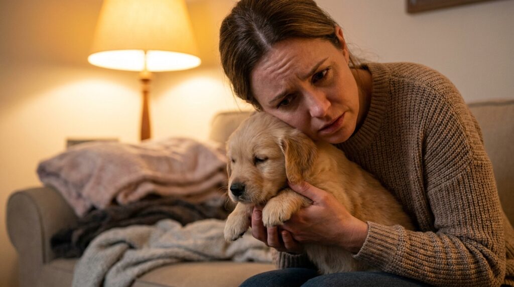 Checking puppy breathing rate when breathing too fast