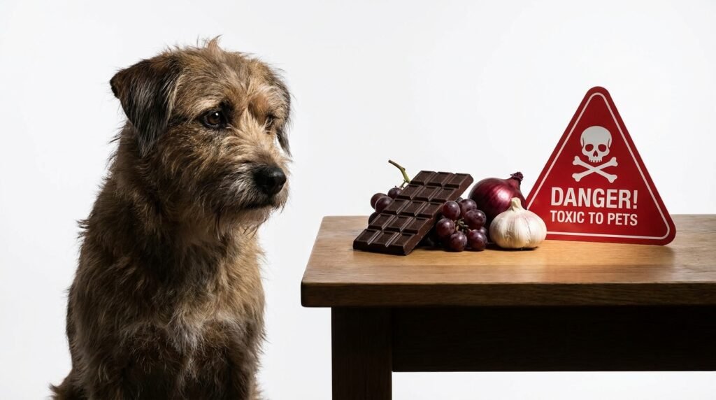 dangerous toxic foods for dogs chocolate grapes onions garlic warning