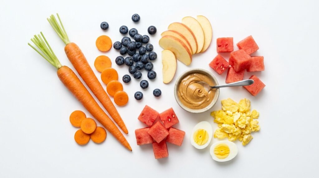 safe human foods for dogs carrots blueberries apples eggs peanut butter