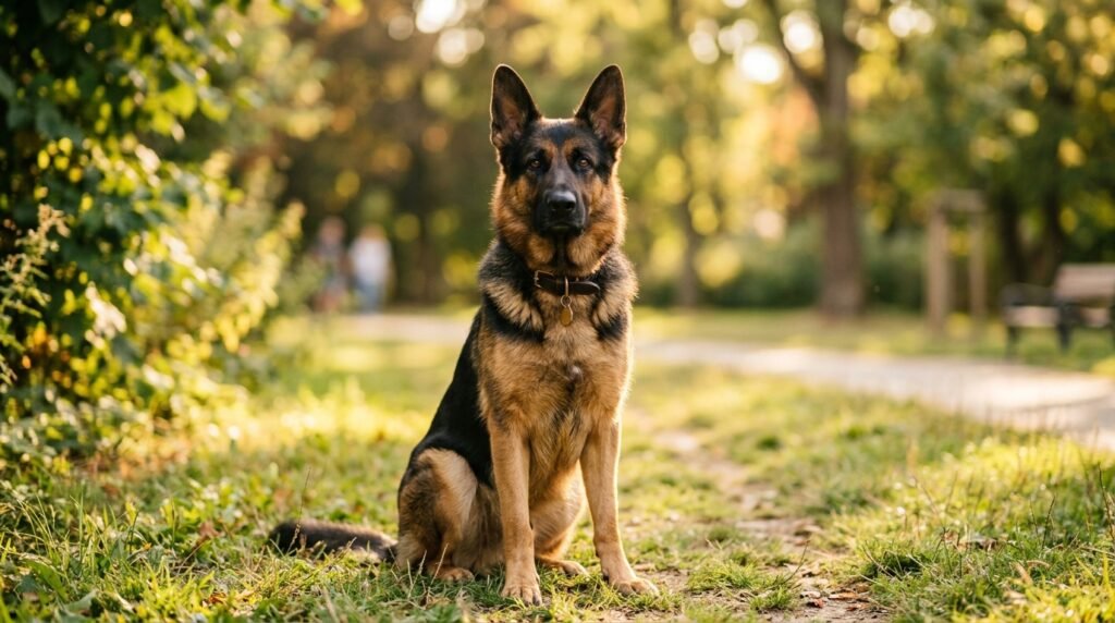 German Shepherd behavior problems training in park