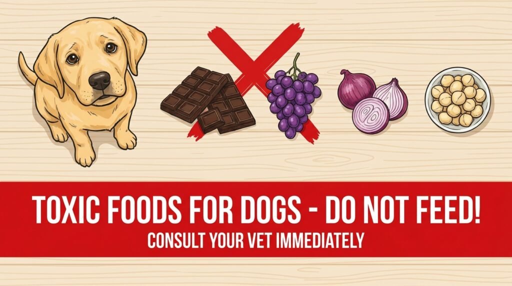 foods toxic to Labrador puppies infographic