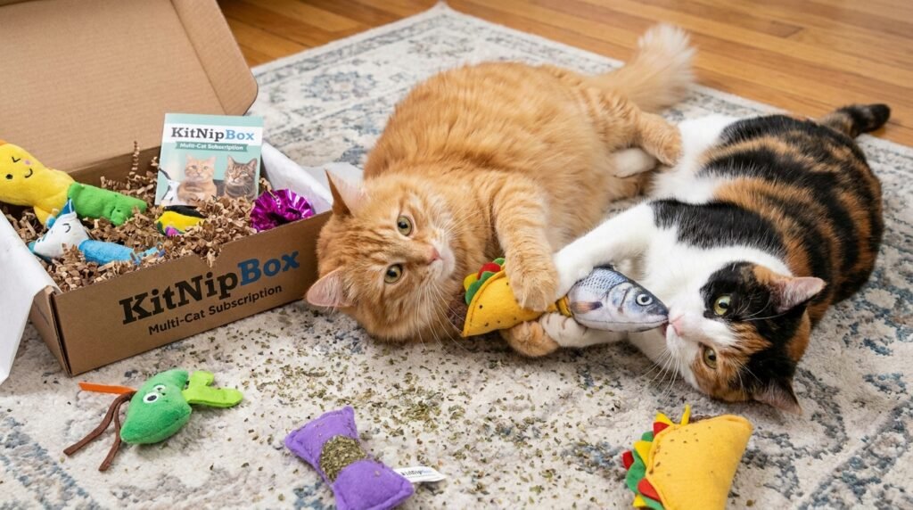 multi-cat pet subscription box toys - KitNipBox