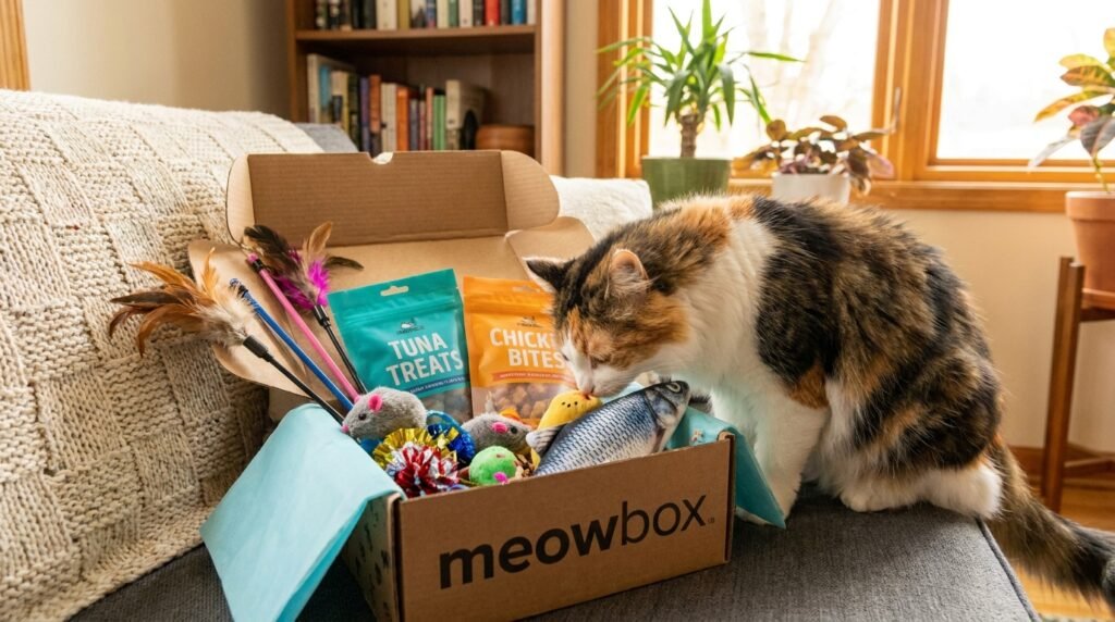 pet subscription box toys for cats - meowbox