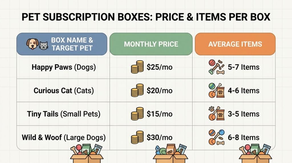 pet subscription box price comparison 2026